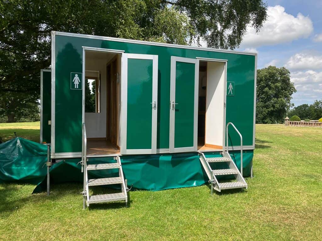 Portable toilet unit for outdoor events in Leicester.
